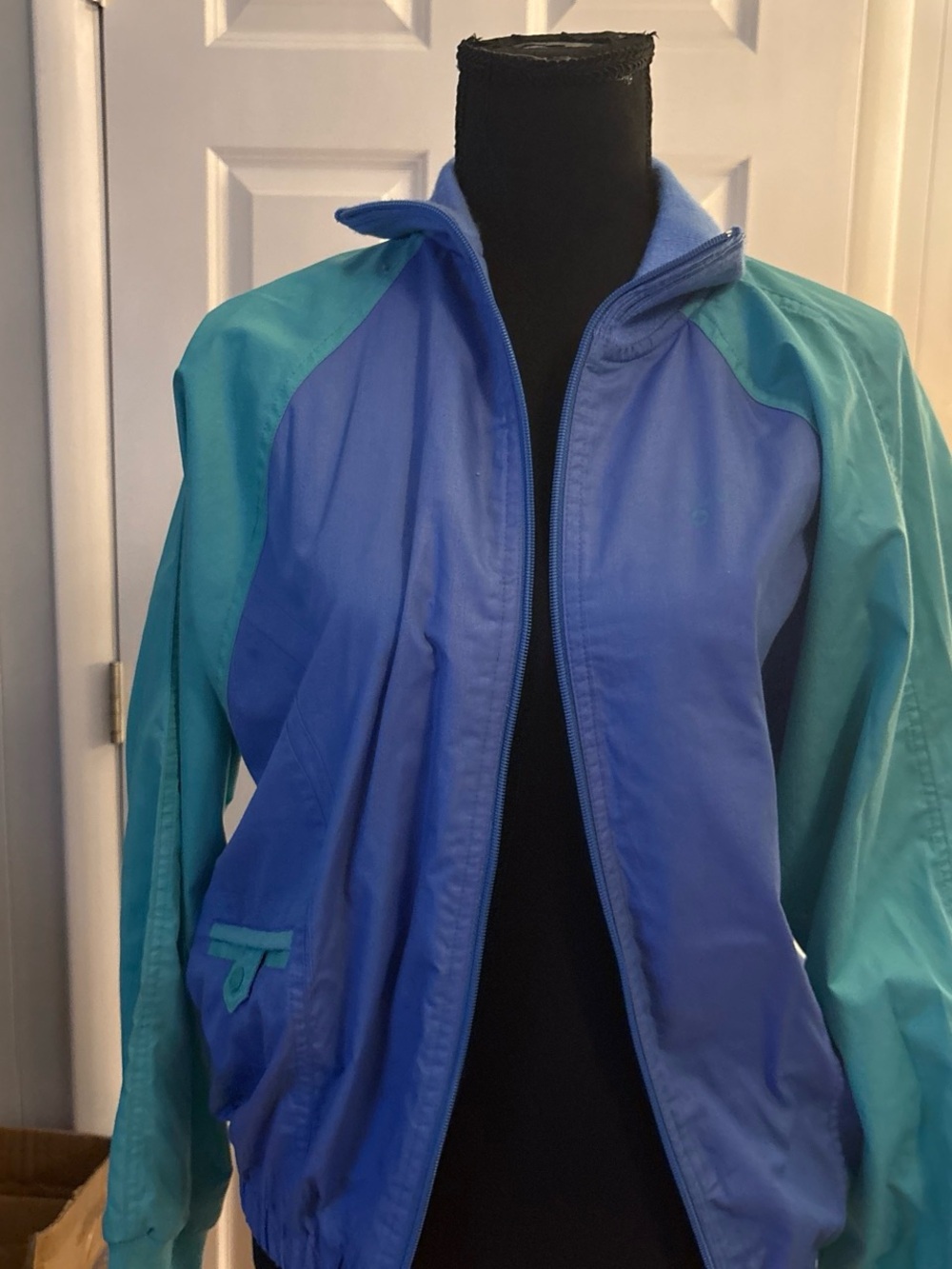 Spalding Blue and Teal Women's Bomber Jacket